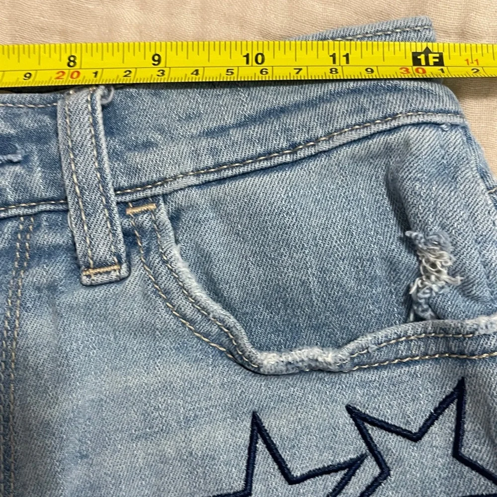 Hollister Womens Shorts Size 0 Blue High Rise Vintage Short Stars Cut Offs Denim